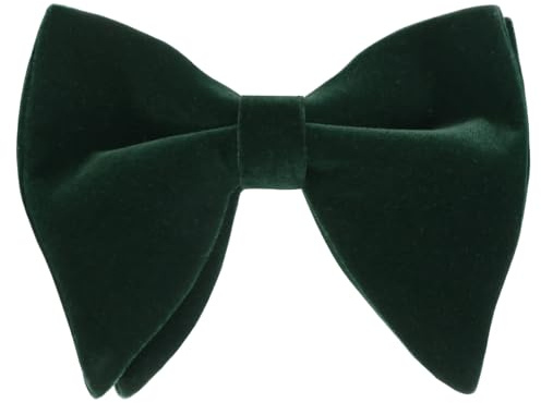 Alizeal Papillon oversize da uomo in raso/velluto, pre-annodato, tinta unita, per feste di nozze, smoking formale, papillon, Taglia unica
