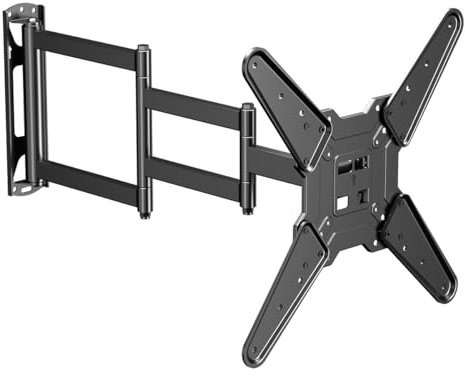 suptek Support Mural TV, Support TV, Pivotant et Inclinable pour Téléviseurs Plats et Incurvés de 23 à 60 Pouces jusqu'à 45 kg, Support Mural Extensible de 748 mm de Long pour TV Max. VESA 400x400 mm