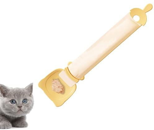 Fivetoo Katzen-Nassleckerli-Spenderlöffel,Leckbarer Katzenleckerli-Spenderlöffel - Futter- und Tränkezubehör, Futterlöffel für nasse Leckerlis für Katzen, Leckerli-Quetschlöffel