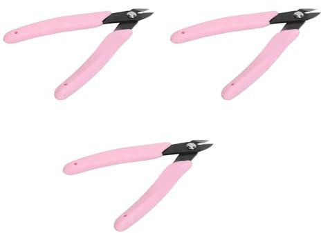 Tronchese per cuticole, antiscivolo, tagliacuticole, rimbalzo automatico, in acciaio inox, facile presa, per unghie salone di bellezza (rosa)