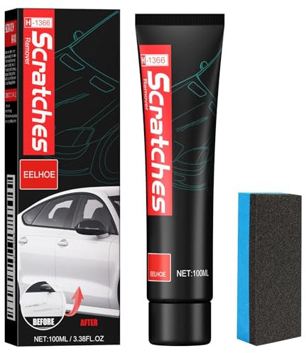 ZYEKIU Rimuovi Graffi per Veicoli con Spugna Car Scratch Repair Paste, Pasta per Riparazione Graffi per Auto per Carrozzeria Cancella Graffi Profondi per Auto per Tutti i Tipi di Veicoli 100ML