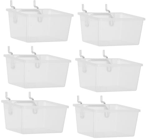 EXHUMKY 6pièces Bacs De Rangement pour Panneaux Perforés avec Crochets Forme Carrée Organisateurs pour Panneaux Perforés Accessoires De Garage
