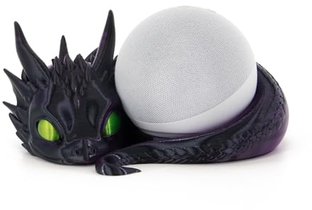 Costume Wizard Dragon Ständer für Echo und Dot 4./5. Gen, 3D-Druck-Dragon, Halterung für Echo Dot 5. Gen und 4. Gen, USA-Manufaktur (Dunkelviolett)