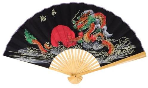 Housoutil Ventilador Plegable Grande 35X20 Pulgadas para Colgar En Pared Abanico Gigante DecoracióN China para Sala De Estar Bodas Y Fotografía