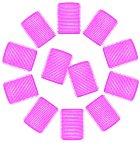 Anneome Lot de 12 Bigoudis en Plastique Auto-Adhésifs 45 MM pour Boucles Larges, Couleur Aléatoire, Fer à Friser Léger et Solide, Outil Coiffure Cheveux Wavy pour Femmes Couleur Aléatoire