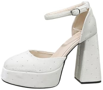 Sandales Femme Mary Jane Talon Bloc Bout Fermé Bride Cheville T Strap Cuir Style Rétro Chic Pumps Confort Élégants Chaussures Été Mariage Fête Oktoberfest Look Féminin Décontracté Élégant