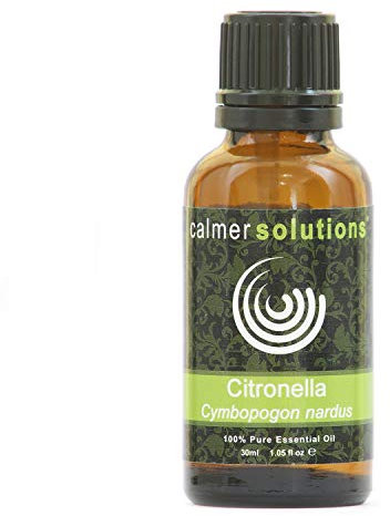 Calmer Solutions | Citronella - 30ml | Headache, colds, Insect Repellent | Pure 100% UK Sourced Natural Essential Oils | Professional or Home use | Diffusers, Humidifiers, Candles & More