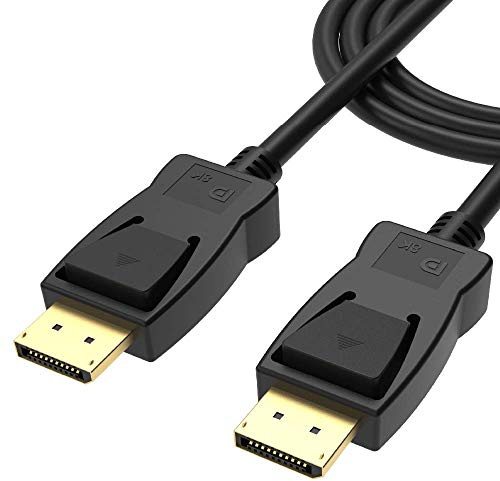 Akasa 8K DisplayPort to DisplayPort Cable | Ultra HD | DP 1.4 Cable | 32.4 Gb/s Hi-Speed Transmission | 5m | AK-CBDP23-50BK