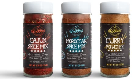 Foddies Spicey Spices Combo Pack, Low FODMAP, Gluten Free, No Onion No Garlic, Vegan, Plant Based, IBS Friendly
