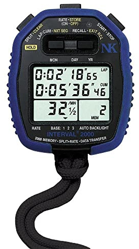 Nielsen Kellerman Trainer-Uhr Interval 2000 - schwarz | 2000 Memory | Digital Stoppuhr | Rudern | Schwimmsport | Schlagzahlmessung | wasserdicht