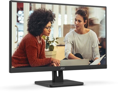 AOC 24E3UM - 24 Zoll FHD Monitor, AdaptiveSync, Laustprecher (1920x1080, 75 Hz, DisplayPort, HDMI, VGA, USB Hub) schwarz
