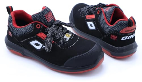 OMP Meccanica Scarpe Antinfortunistiche da Lavoro S3 PRO Urban Numero 36 Nero/Rosso - Scarpe di Sicurezza ISO 20345