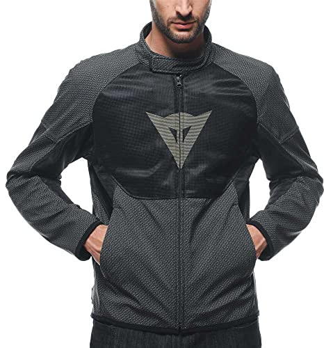 Dainese - Ignite Air Tex Jacket, Chaqueta de Moto de Verano, Tejido de Malla, Chaqueta de Moto para Hombre, Protecciones Suaves, Auxetica-Incense/Negro/Incienso, 46