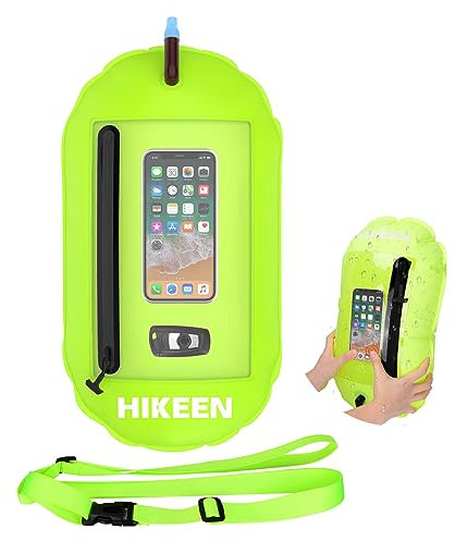 BOOSTEADY Schwimmboje Trockensack IPX7 Wasserdicht mit Touchscreen-Handyfach – Aufblasbare Swimming Buoy für Triathlon, Schnorcheln & Freiwasserschwimmen