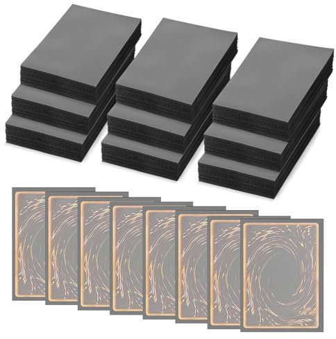 LALATOK 450 Stück Weiche Card Sleeves, 66 x 91mm Karten Sleeves, Rückseite Matt Gefrostet, Schwarz Sammelkarten Hüllen, Kartenfolien Sleeves für Sammelkarten wie Magic, MTG, Sportkarten