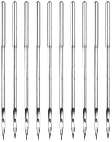 sourcing map 10 aghi per punteruolo da cucito in tela e pelle, con foro rotondo, per cucito a mano, punteruolo, aghi di ricambio per artigianato in pelle, riparazione scarpe, tessuti pesanti