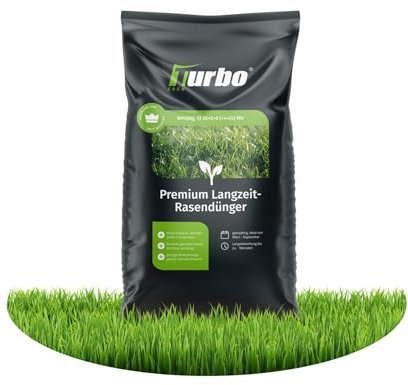 Frühjahr Premium Rasendünger Turbogrün, 2,5kg für 80m², Dünger gegen Moos, Ideal im Frühjahr, geeignet für Streuwagen, staubarmes Granulat, Rasen dünger