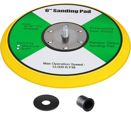 MOGRQAP Disco de apoyo para lijadora de 6 pulgadas, 150 mm, M8, pulir, encerar, lijadora eléctrica, herramienta de lijado (150 mm, amarillo)
