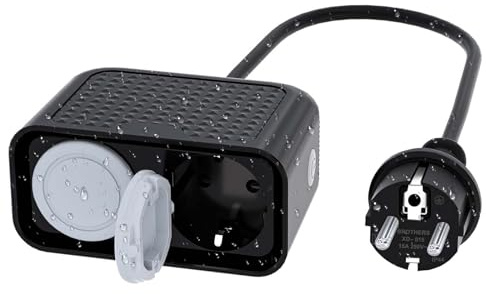 HITRENDS WLAN Steckdose Outdoor, Smart Life Aussensteckdose Wasserdicht, Doppelsteckdose Außensteckdose, Kompatibel mit Alexa, Google Home, 16A, IP44, Timer Funktion, APP Fernbedienung