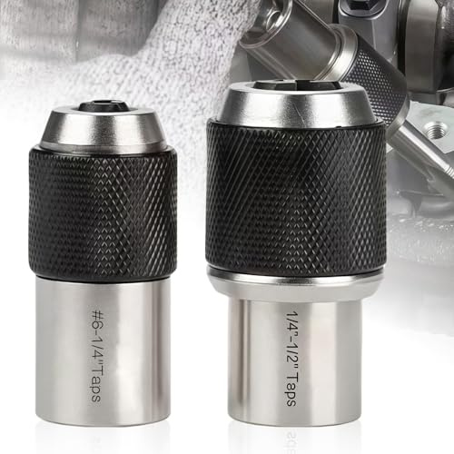BAIFULAI 2 stycken gängade borrar hylsnyckeladapter: 3/8 drive-justerbar adapter, justerbar gängborr, hylsnyckel M3–12 lämplig för kranar, brottrar, skruvdragare