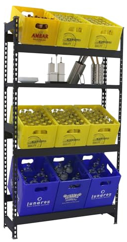 Simon Rack Drinks Crate Rack for 9 Crates, 1000 x 1000 x 300 mm, Anthracite, Freestanding Metal Shelf for Water Crates, Beer Crates or Drinks Crates, for Kitchen, Garage or Cellar