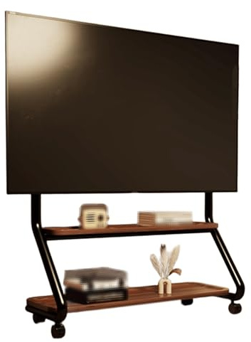 32-100IN Support TV sur Pied avec roulettes Support pour Écran en Acier Laminé À Froid avec Panneau Perforé et Accessoires Inclus Chariot TV pour Salon, Bureau, École(Black,32-65IN)