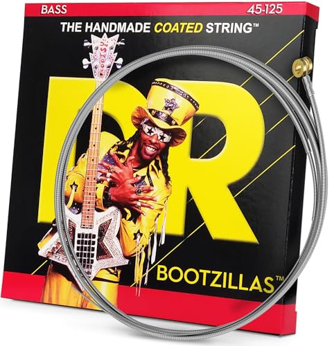DR Strings BOOTZILLAS™ - CLEAR Coated Stainless Steel Bass Strings: 5-String Medium 45-125