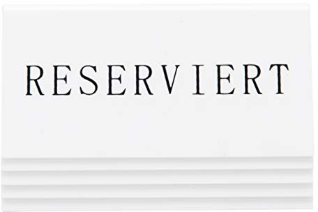 SECURIT Reserviert Tischaufsteller, Holland. (5.er Set) Weißes Acryl mit schwarzer Schrift