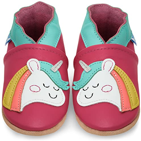 Babyskor med mjuk sula - Skor för småflickor - Skor för småpojkar - Mjuka Läderskor för småbarn flicka pojke - babytofflor tofflor lära-gå-skor - Glad elefant