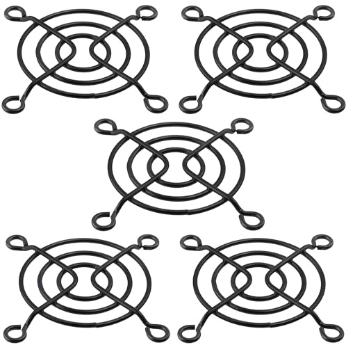 AERZETIX - Fläktskyddsgaller - 50 x 50 mm - set med 5 stycken - PC-fläkt - svart färg - metall
