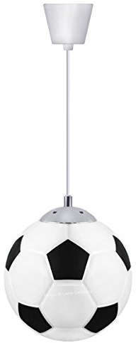 Long Life Lamp Company Novelty Football Ceiling Pendant Light Shade E27 Bulb Fitting Black and White M0055