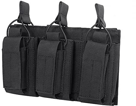 Molle Magazintasche, Open Top Triple Mag Pouch, Taktische Pistole Magazinbeutel für 5.56 .223 mm Magazine