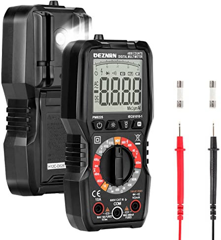 Ueznirn Multimeter Digital, Messgeräte Multimeter mit NCV, Voltmeter Spannungsmessr Strommessgerät,Digital Multimeter für AC/DC Spannung,DC Strom,Durchgang,Widerstand mit LCD-Anzeige &Hintergrundlicht