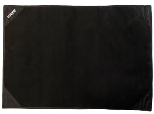 Fame Professioneller Drum Teppich, 180x120cm, Schwarz, Nylon, Gummierte Unterseite, Verstärkter Rand, Ideal für Akustische und Elektronische Schlagzeuge, Einfacher Transport, Schont Untergrund
