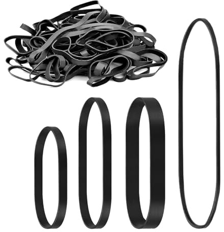 120Pezzi,4 misure di Elastici neri,Anelli di gomma,Anelli ingommaresistente,Elastico ingomma riutilizzabile,Robusto elastico in gomma elastica,per ufficio, casa, materiale scolastico,industria