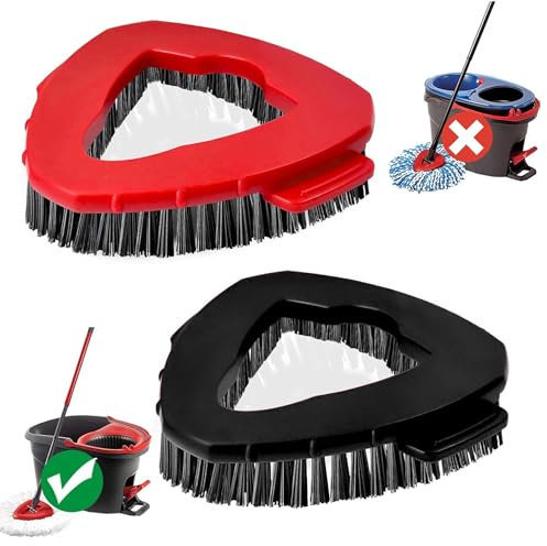 Scrub Brush - Spin Mop Scrubber Head Replacement Compatible O Cedar Easywring 1 Tank System, Stiff Bristle Cleaning Brush for Bathroom, Kitchen, Tub, Carpet, Tile (2 Pack)