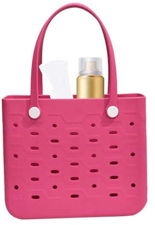 Générique Sac De Plage En Caoutchouc Avec Trous Été EVA Sac De Plage Panier Femmes Silicon Beach Fourre-Tout Sac Fourre-tout De Plage Élégant Pour La Plage, La Piscine, La Gym, Le Sport, Le Shopping