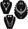 WACH AUF 3 Pezzi Espositore Collane in Velluto Nero Porta Collane Orecchini Gioielli Espositore Stand Busto + Forma di Fiamma Espositori per Gioielli Toeletta, Vetrinetta