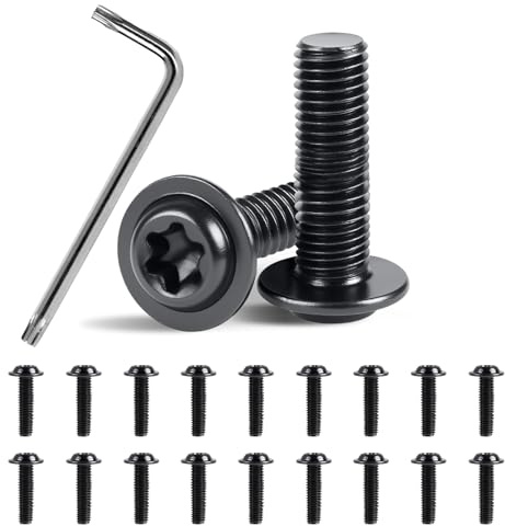 MIGUBIGU 20 PCS Tornillos de Cabeza Alomada con Brida M8 x 16 mm, Tornillos de Cabeza Plana con Llave Torx, Tornillo Torx Acero Inoxidable, Rosca Completa, para Muebles, Electrodomésticos, Maquinaria