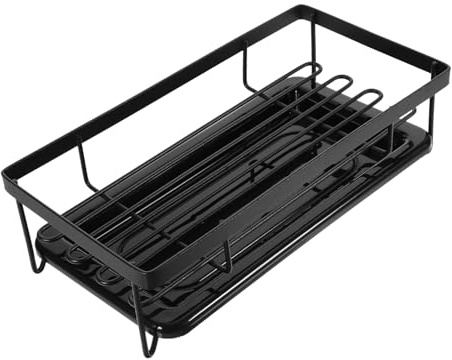FIXOSHEE Organizador para Fregadero de Cocina de Acero al Carbono, Soporte Resistente para Esponja y Paños, Mantiene la Encimera Limpia y Seca, Diseño Moderno y Sencillo para Cocina