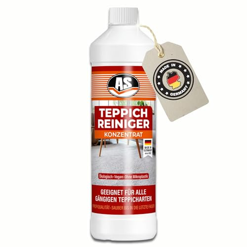 AS Polsterreiniger & Teppichreiniger - Reinigungsmittel für Nasssauger & Waschsauger - Polsterreiniger Konzentrat für Teppichreiniger Gerät - starker Reiniger als Konzentrat - 1 Liter
