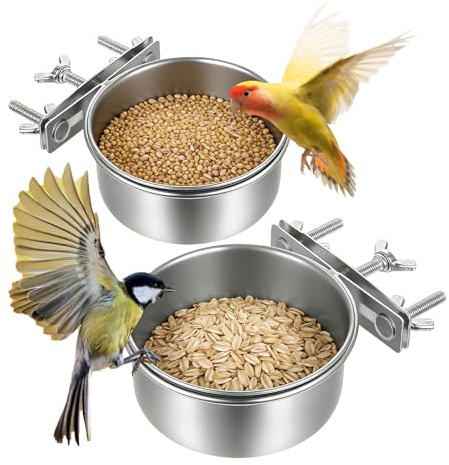 Mangeoire pour Perruche Lot de 2 Accessoires Anti-déversement pour Animaux