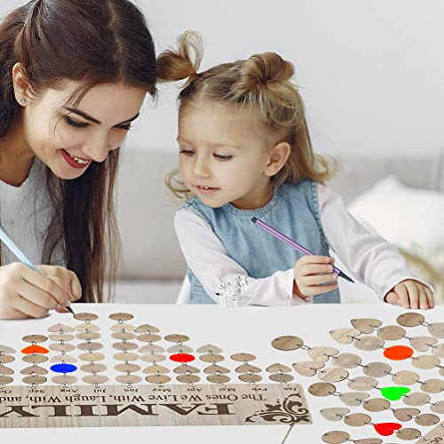 LUCKDANO Calendario de Cumpleaños Familiar Calendario de Cumpleaños Familiar con etiquetas: Tablero de Madera para Colgar en la Pared, Placa de con Recordatorio de, Perfecta para mamá y Familia,