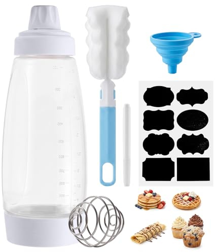 Happybase - Dispenser manuale per pastella, 1 pezzo, 1000 ml, per cupcake, pancake, crêpe, pastella, pratico utensile da cucina
