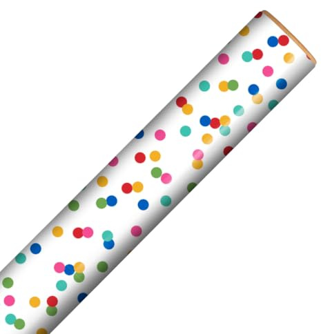 Colourful Dots Gift Wrapping Paper Roll 3m – Birthday Present Wrap for Gifts & Celebrations (70cm Wide)
