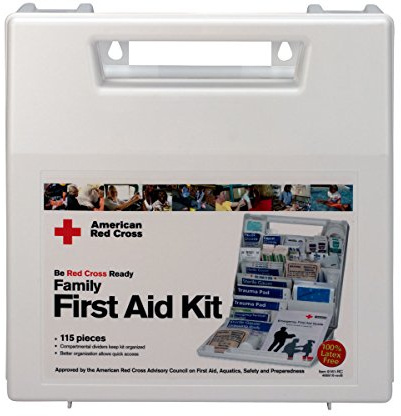 First Aid Only 9161-RC American Red Cross Deluxe Family First Emergency First Aid Kit for Home and Travel, 115 Pieces