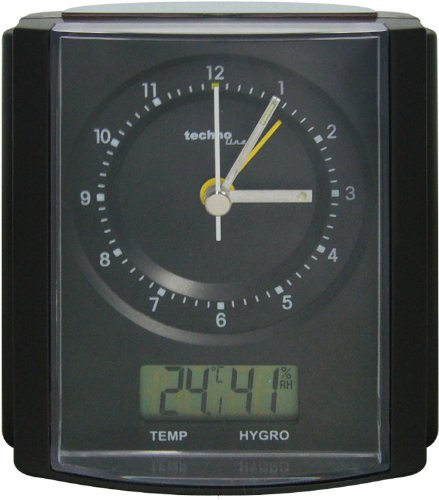 Technoline, WT 770 premium radiostyrd väckarklocka, matt svart-krom, 10,5x 5,3x 10,8cm