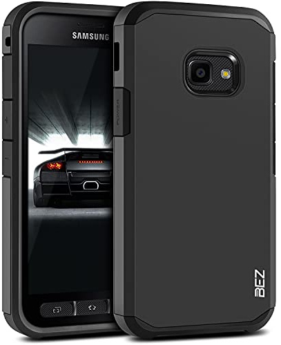 BEZ für Xcover 4 Hülle, Xcover 4S Hülle, Handyhülle Stoßfestes Kompatibel für Samsung Galaxy Xcover 4 / 4s, [Heavy Duty Serie] Outdoor Dual Layer Armor Case Handy Schutzhülle Robuste - Schwarz