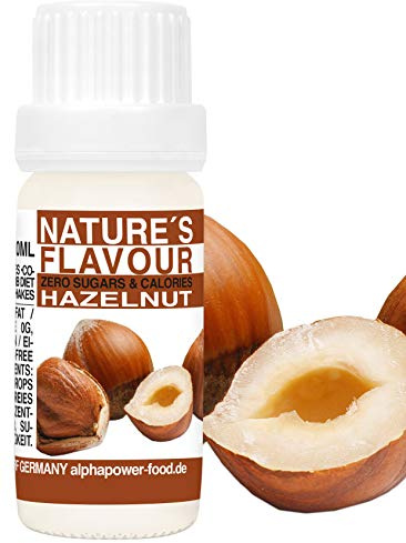 ALPHAPOWER FOOD Aromas alimentarios por repostería y bebidas I 10ml Vegano, Avellana 100% naturales con Sabor Premium I saborizante sin azucar - Flavdrops, Flavor Drops liquida