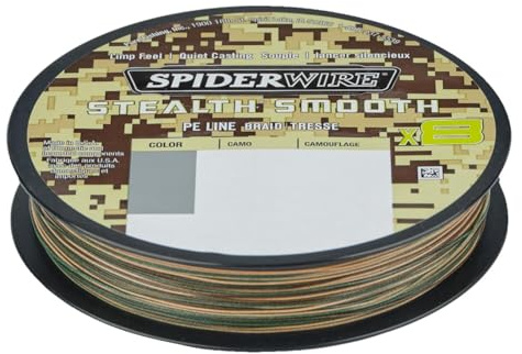 Spiderwire Stealth Smooth 8 New 2020, 150m, Camo, 8-ply braided line with micro coating, 0.06mm - 0.39mm, 5.4kg - 46.3kg, abrasion resistant, 0,13mm - 12,7kg